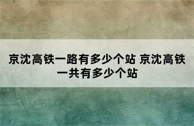 京沈高铁一路有多少个站 京沈高铁一共有多少个站